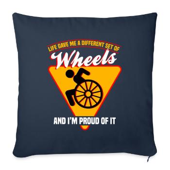 Life Gave Me Different Set Of Wheels And I'm Proud - Sofa pillowcase 17,3'' x 17,3'' (45 x 45 cm) - navy - Front