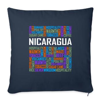 Nicaragua - Words - Sofa pillowcase 17,3'' x 17,3'' (45 x 45 cm) - navy - Front