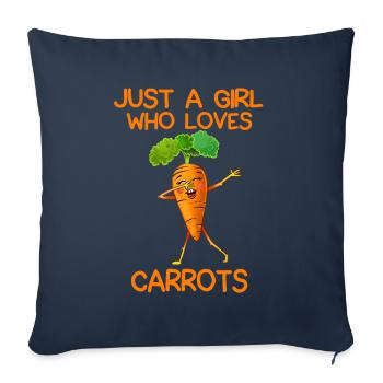 Just A Girl Who Loves Carrots - Sofa pillowcase 17,3'' x 17,3'' (45 x 45 cm) - navy - Front
