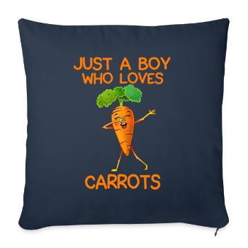 Just A Boy Who Loves Carrots - Sofa pillowcase 17,3'' x 17,3'' (45 x 45 cm) - navy - Front