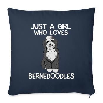Just A Girl Who Loves Bernedoodles - Sofa pillowcase 17,3'' x 17,3'' (45 x 45 cm) - navy - Front