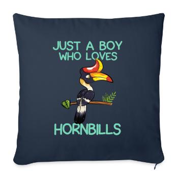 Just A Boy Who Loves Hornbills - Sofa pillowcase 17,3'' x 17,3'' (45 x 45 cm) - navy - Front