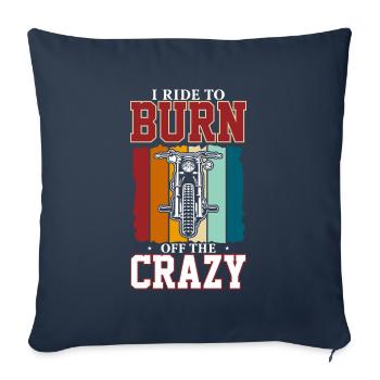 Je conduis pour brûler la folie - Housse de coussin décorative 45 x 45 cm - bleu marine - Devant