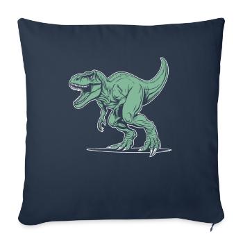 Trex T Rex Dino Grand - Housse de coussin décorative 45 x 45 cm - bleu marine - Devant