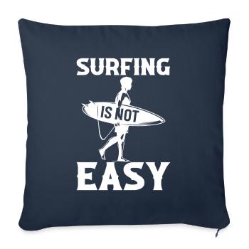 Surfer n’est pas facile - Housse de coussin décorative 45 x 45 cm - bleu marine - Devant