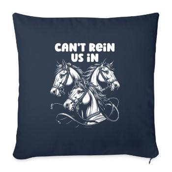 Sports équestres équestres à cheval - Housse de coussin décorative 45 x 45 cm - bleu marine - Devant