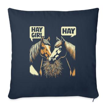 Sports équestres équestres à cheval - Housse de coussin décorative 45 x 45 cm - bleu marine - Devant