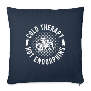 Idée cadeau de thérapie glacée à l’eau glacée Endorphines chaudes - Housse de coussin décorative 45 x 45 cm - bleu marine - Devant