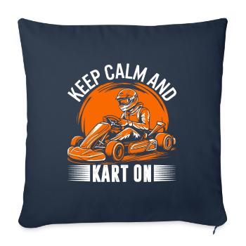 Gardez votre calme et faites du karting ! - Housse de coussin décorative 45 x 45 cm - bleu marine - Devant