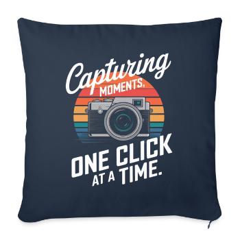 Capturing moments, one click at a time. - Sofa pillowcase 17,3'' x 17,3'' (45 x 45 cm) - navy - Front