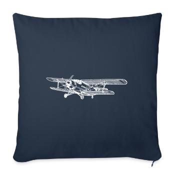An-2 Antonov Airplane Biplane Gift - Sofa pillowcase 17,3'' x 17,3'' (45 x 45 cm) - navy - Front