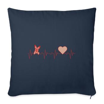 Malinois Chien Berger Belge Pouls - Housse de coussin décorative 45 x 45 cm - bleu marine - Devant