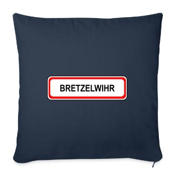 Bretzelwihr - Housse de coussin décorative 45 x 45 cm - bleu marine - Devant