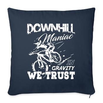 Downhill Maniac dans Gravity We Trust - Housse de coussin décorative 45 x 45 cm - bleu marine - Devant