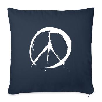 rétro design signe de paix signe de paixRetro Vi - Housse de coussin décorative 45 x 45 cm - bleu marine - Devant