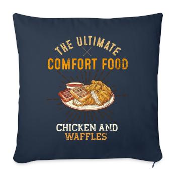 Chicken Waffles Ultimate Comfort Food Funny Fast F - Sofa pillowcase 17,3'' x 17,3'' (45 x 45 cm) - navy - Front
