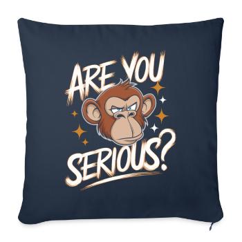 Affe Affen Tier Gorilla Schimpanse - Sofakissenbezug 45 x 45 cm - Navy - Vorne