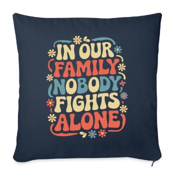 Sensibilisation au cancer Cancer Cancer du sein - Housse de coussin décorative 45 x 45 cm - bleu marine - Devant