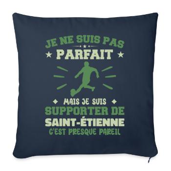 I am a supporter of Saint Étienne - Sofa pillowcase 17,3'' x 17,3'' (45 x 45 cm) - navy - Front