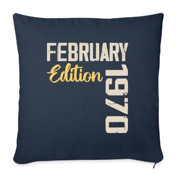 February 1970 Birthday February 1970 Retro - Sofa pillowcase 17,3'' x 17,3'' (45 x 45 cm) - navy - Front
