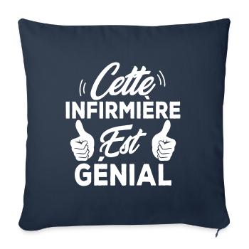 Cette infirmière est génial - Housse de coussin décorative 45 x 45 cm - bleu marine - Devant