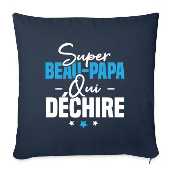 Super beau papa qui déchire - Housse de coussin décorative 45 x 45 cm - bleu marine - Devant