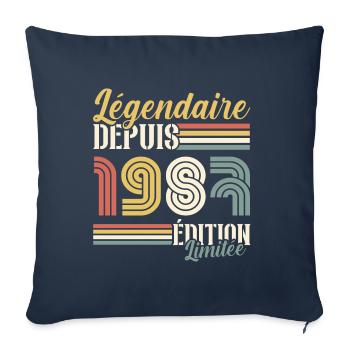 Légendaire Depuis 1987 - Housse de coussin décorative 45 x 45 cm - bleu marine - Devant