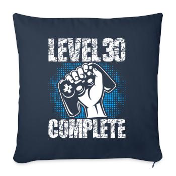 Niveau 30 Cadeau d’anniversaire complet 30 ans - Housse de coussin décorative 45 x 45 cm - bleu marine - Devant