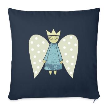 Le vol de l’ange de Noël - Housse de coussin décorative 45 x 45 cm - bleu marine - Devant