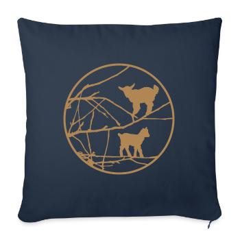 Little goat lambs as silhouettes in the tree - Sofa pillowcase 17,3'' x 17,3'' (45 x 45 cm) - navy - Front
