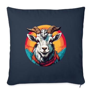 Goat portrait on colorful color wheel - Sofa pillowcase 17,3'' x 17,3'' (45 x 45 cm) - navy - Front