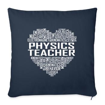 Physics Teacher Heart - Sofa pillowcase 17,3'' x 17,3'' (45 x 45 cm) - navy - Front