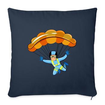 Paragliding Illustration - Sofa pillowcase 17,3'' x 17,3'' (45 x 45 cm) - navy - Front