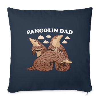 Pangolin Papa Pangolin - Housse de coussin décorative 45 x 45 cm - bleu marine - Devant