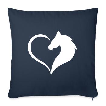 Heart Hobby Horse Sport Saddle Gift Dressage - Sofa pillowcase 17,3'' x 17,3'' (45 x 45 cm) - navy - Front