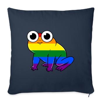 LGBT Gay Pride Grenouille Gay Pride - Housse de coussin décorative 45 x 45 cm - bleu marine - Devant