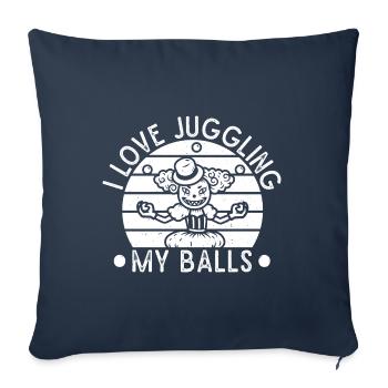 Cirque graphique j’aime jongler balles cirque cadeau - Housse de coussin décorative 45 x 45 cm - bleu marine - Devant
