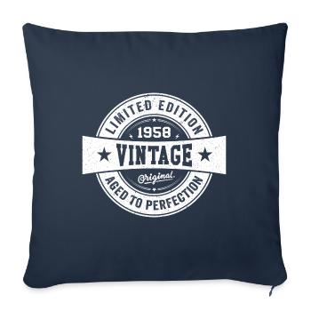 Rétro 1958 Anniversaire 1958 Cadeau 1958 Vintage - Housse de coussin décorative 45 x 45 cm - bleu marine - Devant