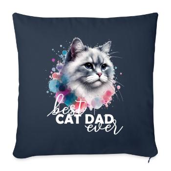 Best Cat Dad Ever Katze - Sofa pillowcase 17,3'' x 17,3'' (45 x 45 cm) - navy - Front