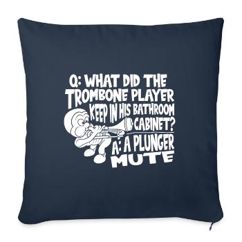 Trombone - Housse de coussin décorative 45 x 45 cm - bleu marine - Devant