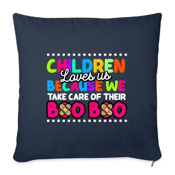 Children love us because we care for their boo boo - Sofa pillowcase 17,3'' x 17,3'' (45 x 45 cm) - navy - Front