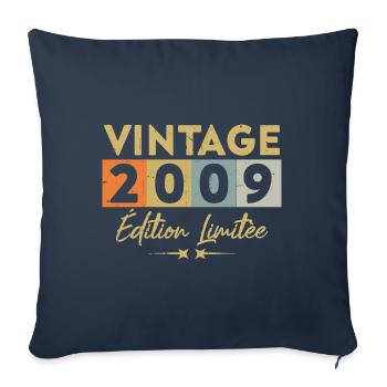 Vintage 2009 Édition Limitée - Housse de coussin décorative 45 x 45 cm - bleu marine - Devant
