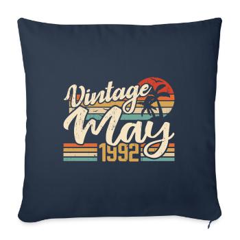 Anniversaire Vintage Mai 1992 Né(e) en Mai 1992 - Housse de coussin décorative 45 x 45 cm - bleu marine - Devant