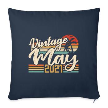Birthday Vintage May 2021 Born in May 2021 - Sofa pillowcase 17,3'' x 17,3'' (45 x 45 cm) - navy - Front
