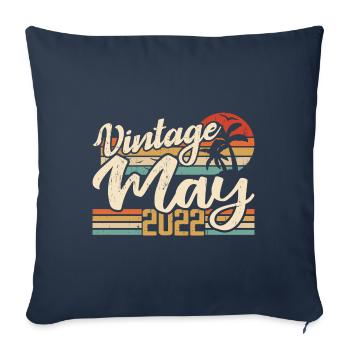 Anniversaire Vintage Mai 2022 Né(e) en Mai 2022 - Housse de coussin décorative 45 x 45 cm - bleu marine - Devant