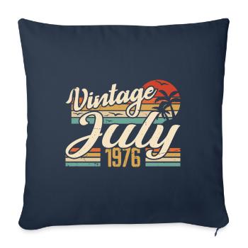 July 1976 Gift, 48th Anniversary July 1976 - Sofa pillowcase 17,3'' x 17,3'' (45 x 45 cm) - navy - Front