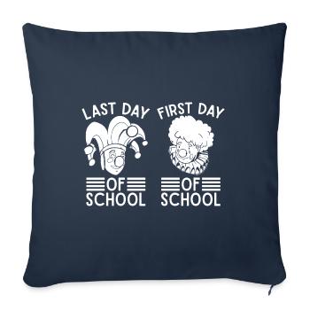 Cirque Graphique Cadeaux Dernier & Premier Jour D’école - Housse de coussin décorative 45 x 45 cm - bleu marine - Devant