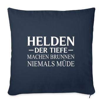 Well Construction Heroes Le constructeur de puits profonds - Housse de coussin décorative 45 x 45 cm - bleu marine - Devant