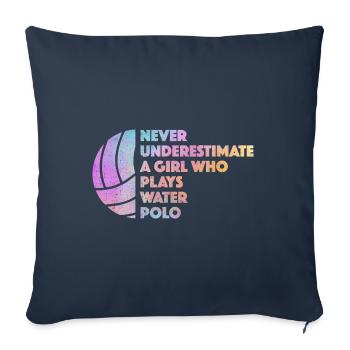 Waterpolo - Housse de coussin décorative 45 x 45 cm - bleu marine - Devant