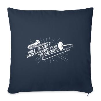 Trombone - Housse de coussin décorative 45 x 45 cm - bleu marine - Devant